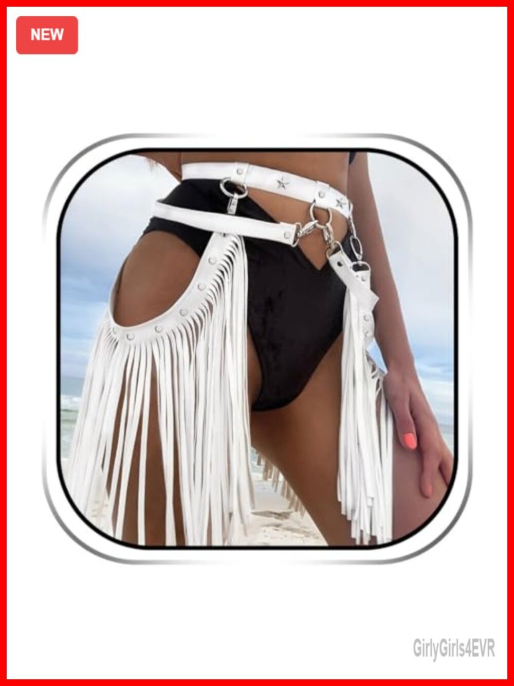 Fringe Belt Cowgirl PU Leather Western Costume Adjustable Waist